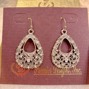 Premier Designs Silver Stone-Studded Earrings